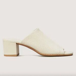Elegant Cream Women's Block Heel Mules